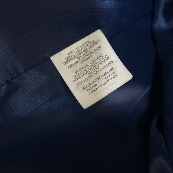 J Crew Dover Houndstooth Check Blazer Jacket Wool Velvet Collar Women’s Size 14 - Picture 8 of 8